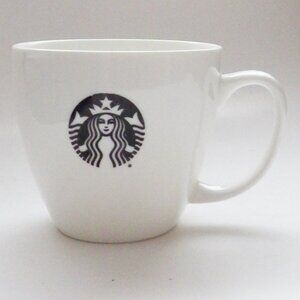 Starbucks Large 20 oz. Coffee Mug 2015 Solid White with Black Siren Logo